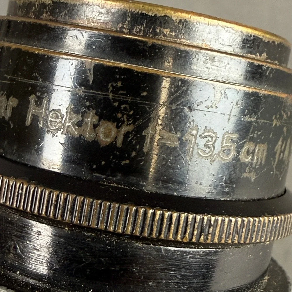 Ernst Leitz Wetzlar 1934 Hektor 13.5cm 135mm f4.5 Lens No 196367 Vintage Black